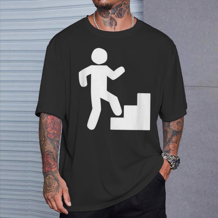 Climbing Stairs Tribute Workout T-Shirt Gifts for Him