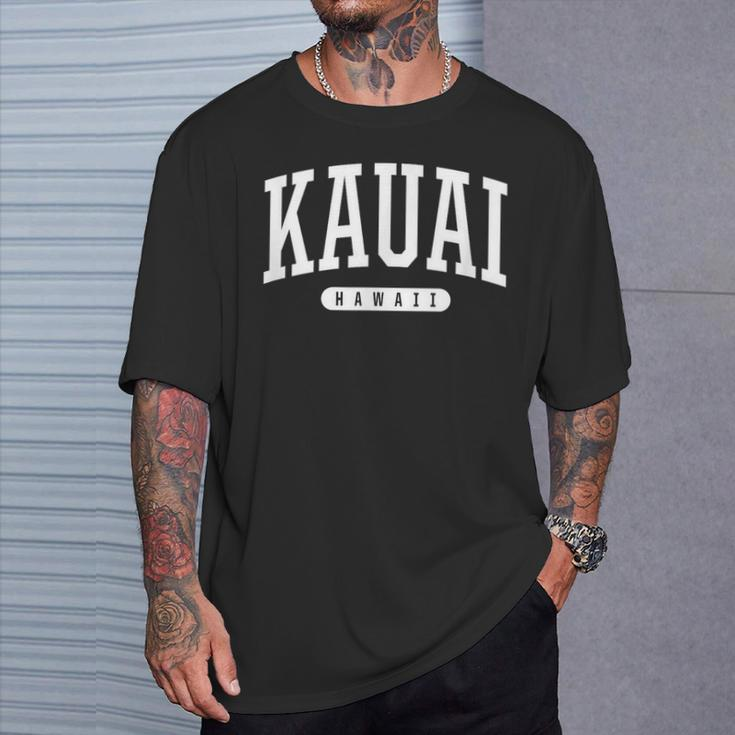 College Style Kauai Hawaii Souvenir T-Shirt Gifts for Him