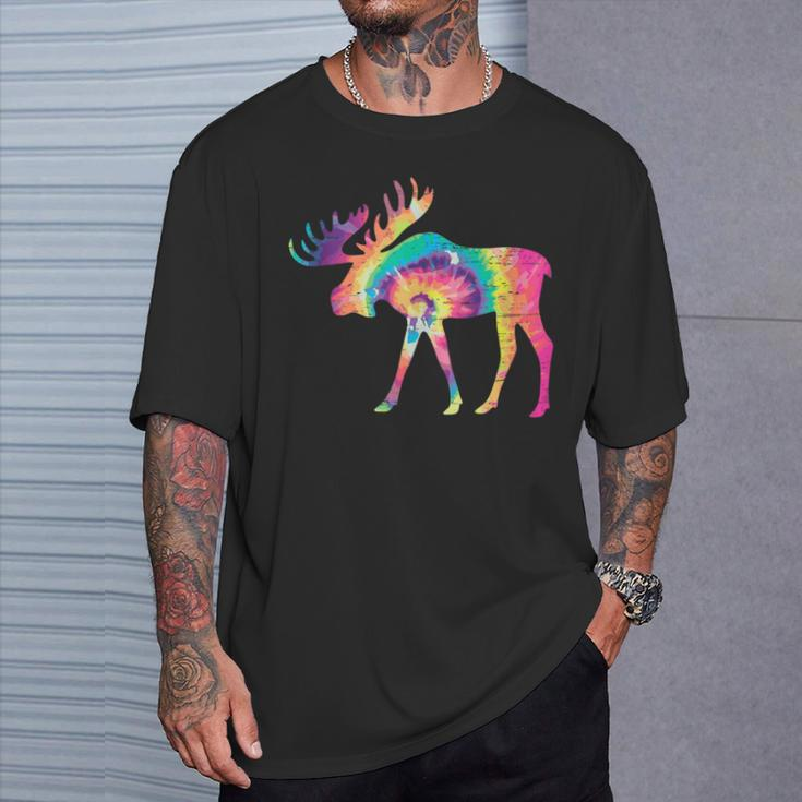 Colorful Moose Alaska Specie Wild Animal Hunting T-Shirt Gifts for Him