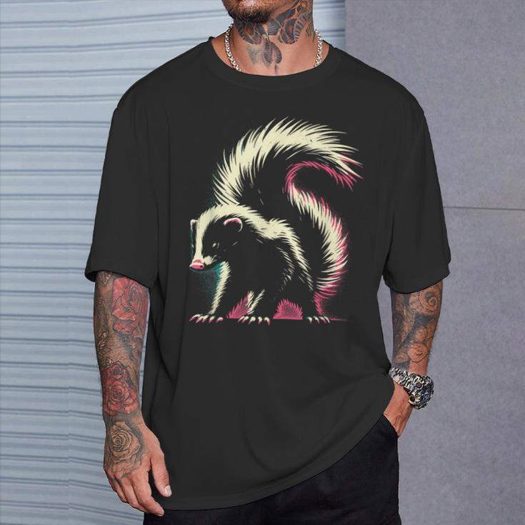 Colorful Skunk Vintage Smelly Skunk Squad Street Cat Lover T-Shirt Gifts for Him