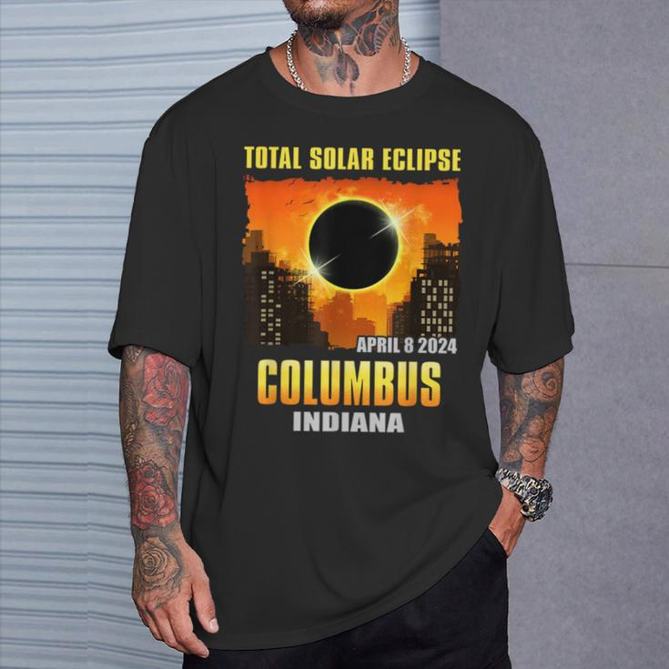 Columbus Indiana 2024 Total Solar Eclipse T-Shirt Gifts for Him