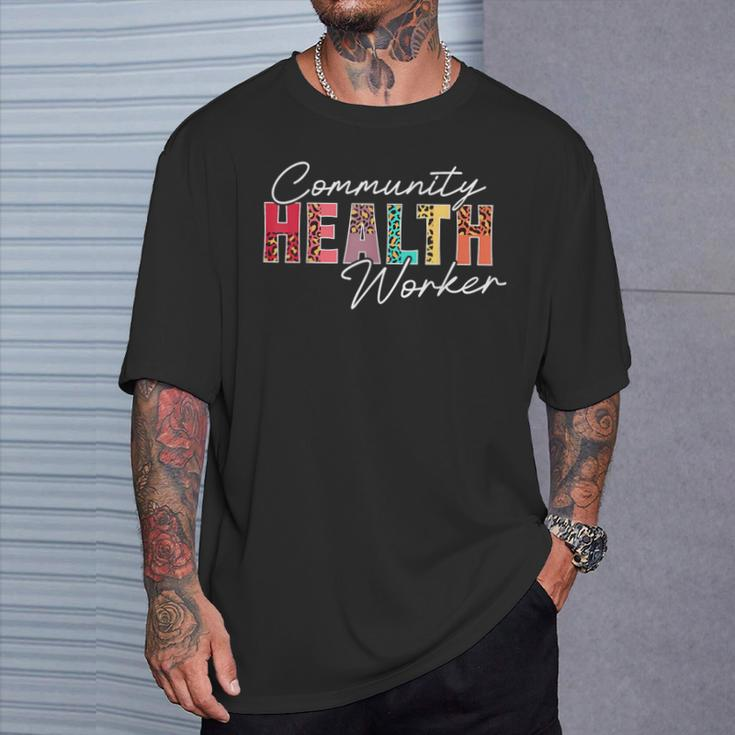 Community Health Worker Appreciation Leopard T-Shirt Gifts for Him