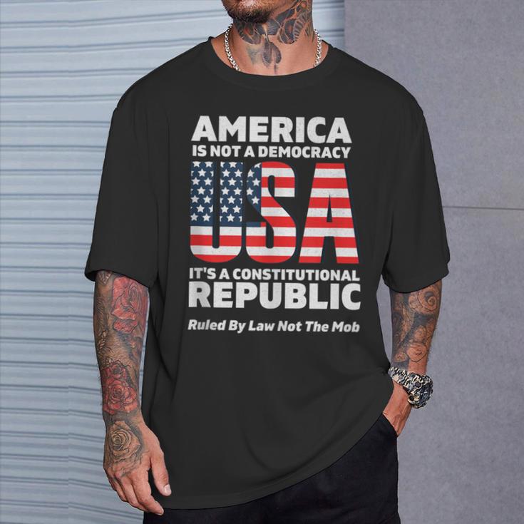 Constitutional Republic Ruled By Law Not The Mob Usa Flag T-Shirt Gifts for Him