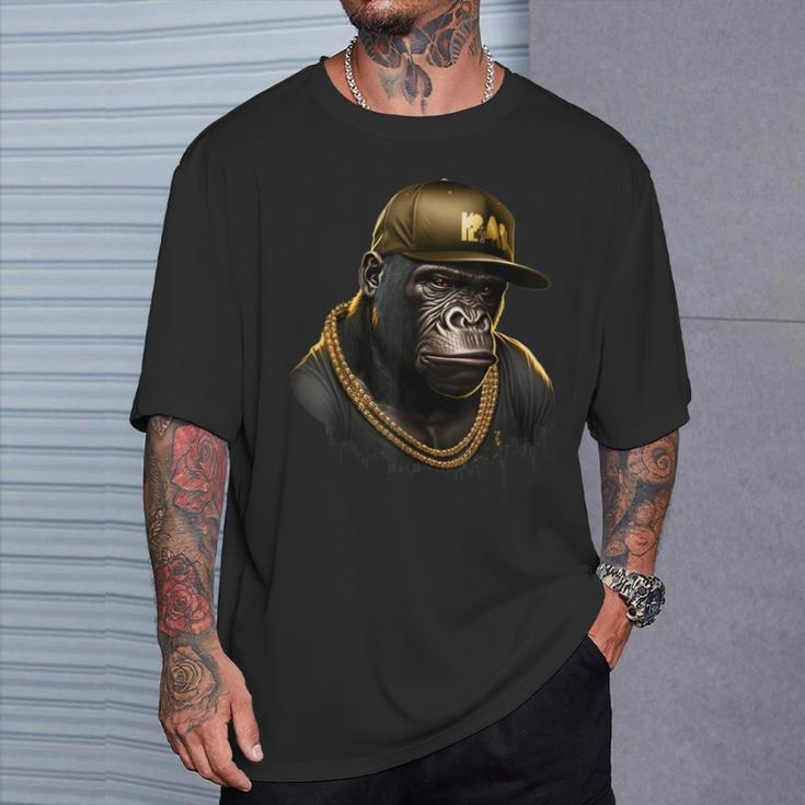 Cool Gorilla Rapper Hip Hop Gangster T-Shirt Geschenke für Ihn
