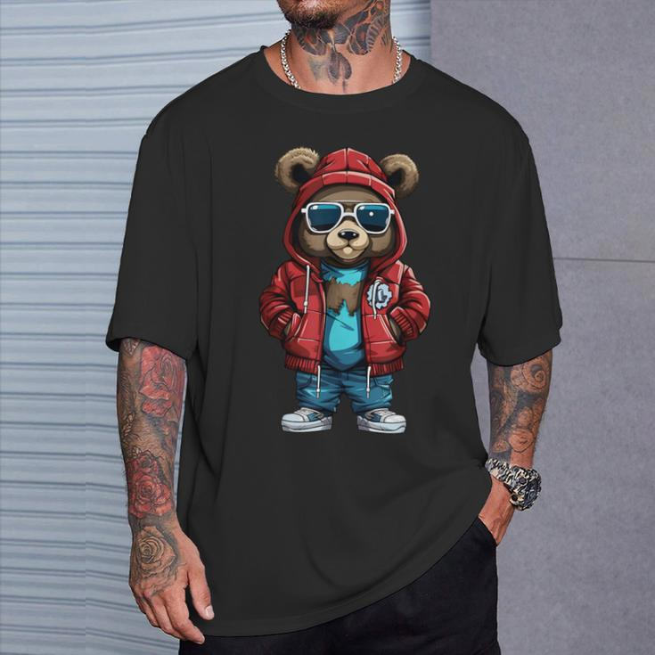 Cool Hip-Hop Bear Streetwear Graphic T-Shirt Gifts for Him