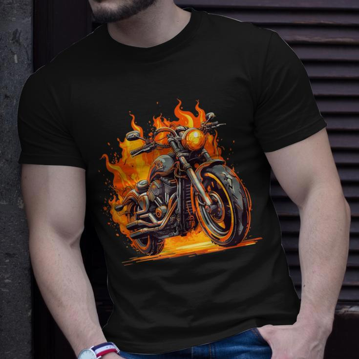 Cool Motorbike Flames And Burning Motorcycle Love T-Shirt Gifts for Him