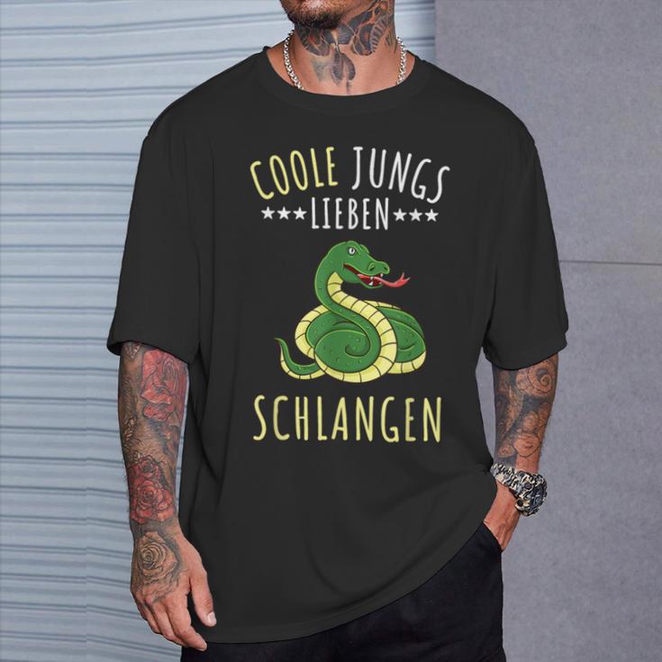 Coole Jungs Lieben Schlangen Geschenk T-Shirt Geschenke für Ihn