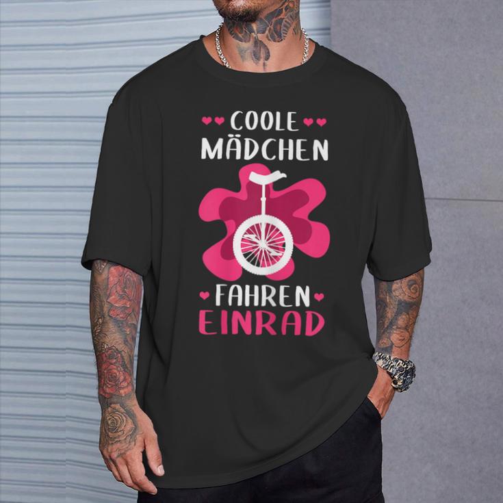 Coole Mädchen Fahren Unrad T-Shirt Geschenke für Ihn