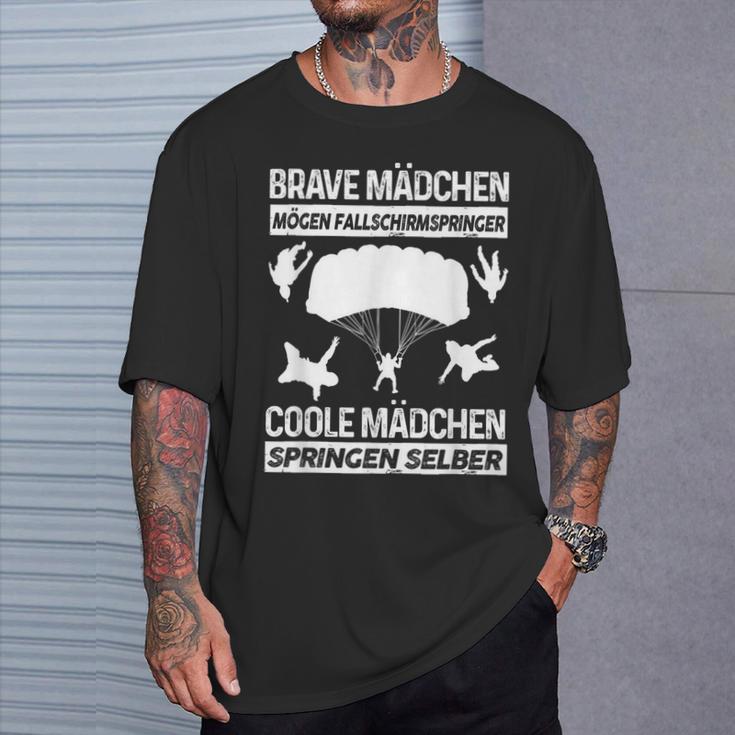 Coole Mädchen Springen Itself Parachute Jumping T-Shirt Geschenke für Ihn