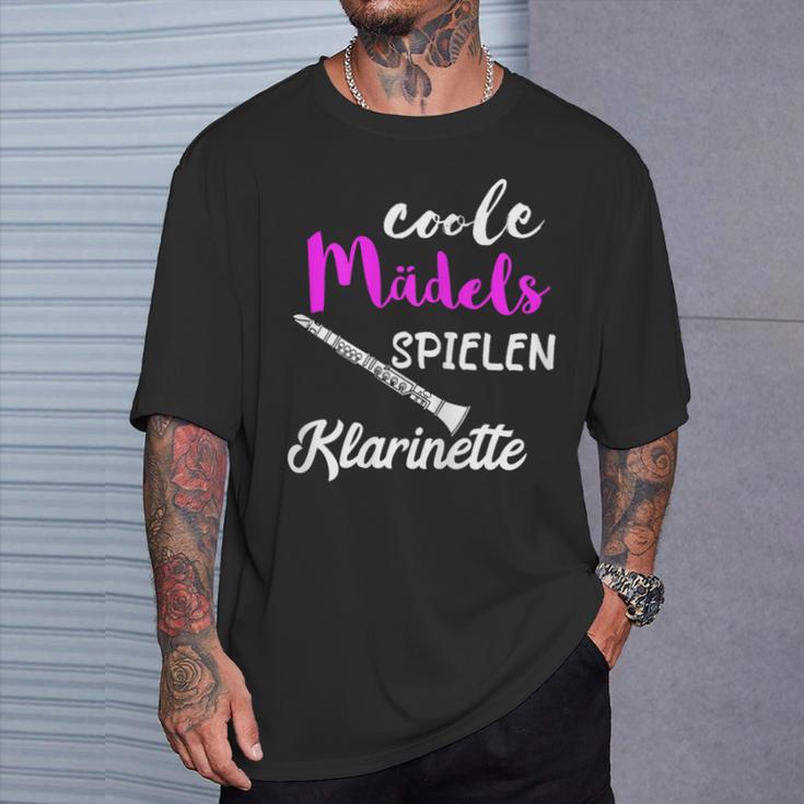 Coole Mädels Spielen Klarinette Klarinettist Musikschule T-Shirt Geschenke für Ihn