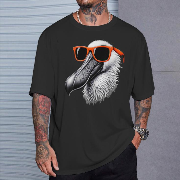 Cooler Spoonbillogel Trägt Sonnenbrille Grafikkunst T-Shirt Geschenke für Ihn