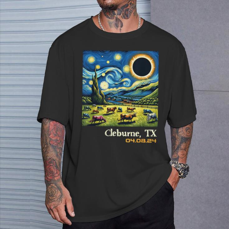 Countryside Total Solar Eclipse Cleburne Texas T-Shirt Gifts for Him