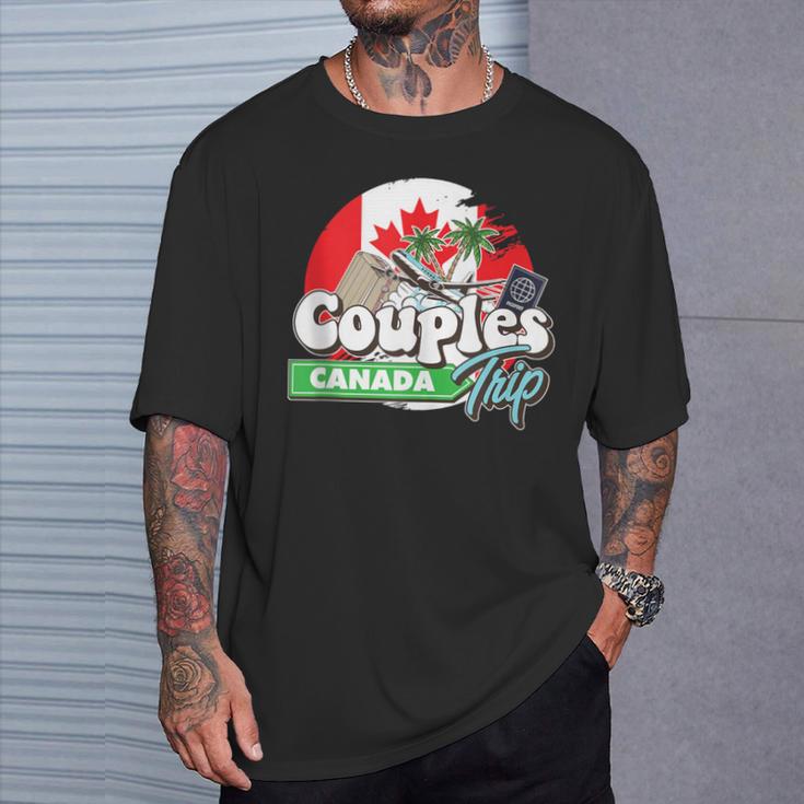 Couples Trip Canada Bound Couple Travel Goal Vacation Trip T-Shirt Gifts for Him