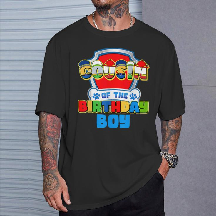Cousin Of The Birthday Boy Dog Paw Family Matching Boy Girl T-Shirt Gifts for Him