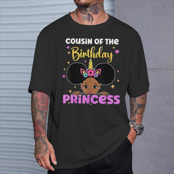 Cousin Of The Birthday Princess Melanin Afro Unicorn Cute T-Shirt Gifts for Him