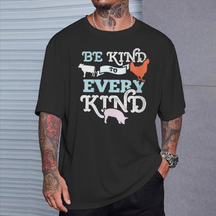 Cow Chicken Pig Support Kindness Animal Equality Vegan T-Shirt Gifts for Him