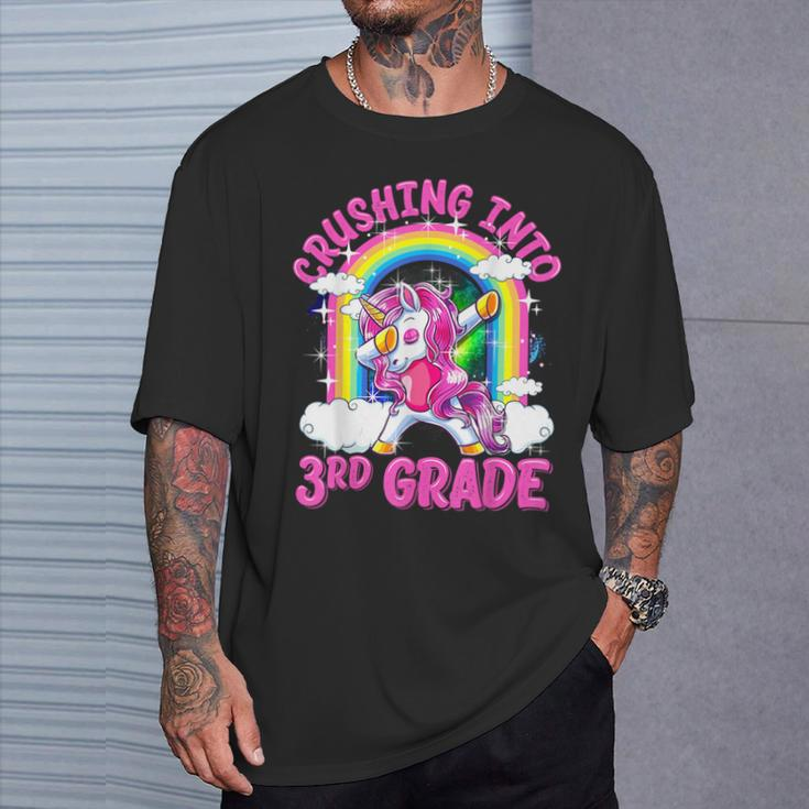 Crushing Into 3Rd Grade Dabbing Unicorn Back To School Girls T-Shirt Gifts for Him