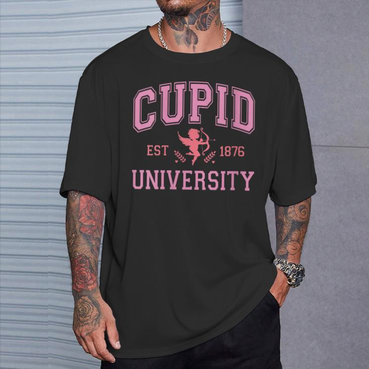Cupid University Valentine's Day Pink Varsity Girls T-Shirt Gifts for Him