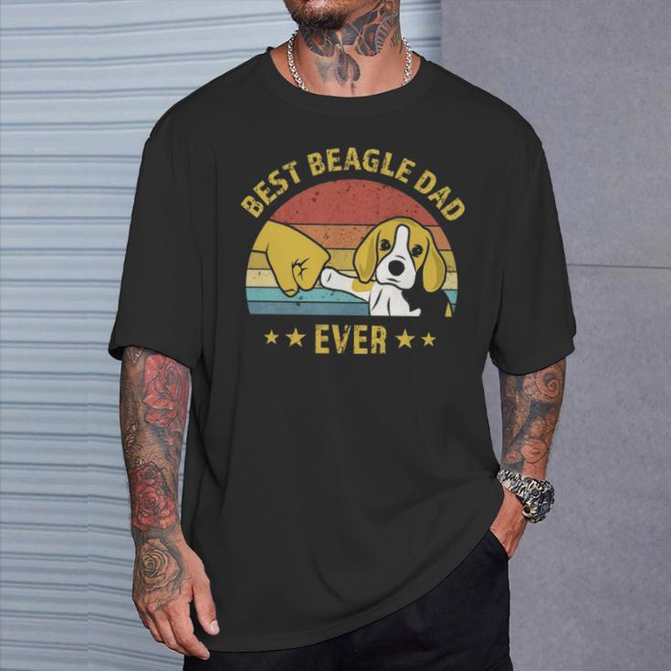 Cute Best Beagle Dad Ever Retro Vintage Puppy Lover T-Shirt Gifts for Him