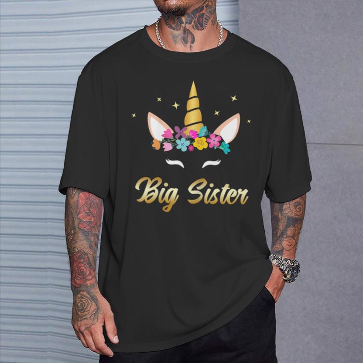 Cute Big Sister Unicorn Becoming Sister Girl Women T-Shirt Gifts for Him