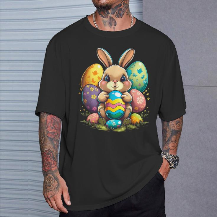 Cute Bunny Rabbit Happy Easter Egg T-Shirt Gifts for Him