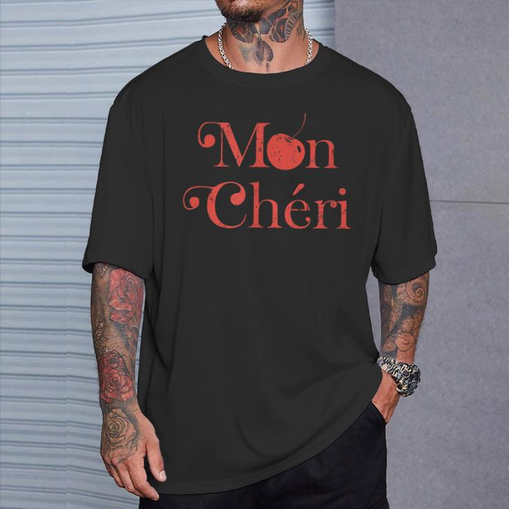 Cute Cherry Mon Cheri France Slogan Travel T-Shirt Geschenke für Ihn