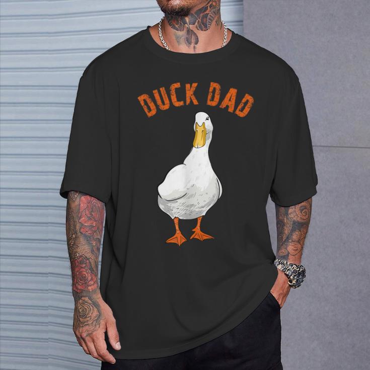 Cute Duck Dad Lover Illustration Duck Owner T-Shirt Gifts for Him