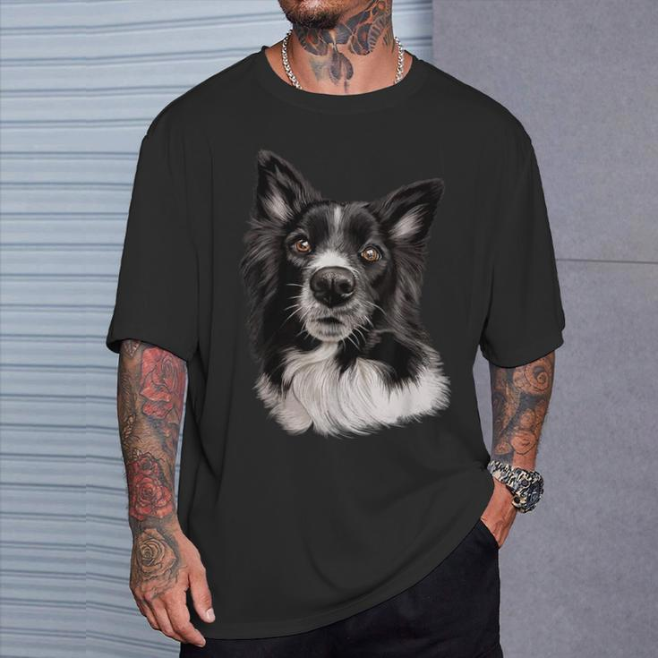 Cute Face Border Collie Dog T-Shirt Geschenke für Ihn