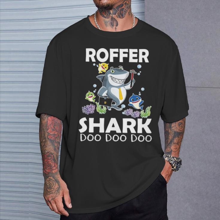 Cute Fishes Swimming In The Sea Smile Roofer SharkT-Shirt Gifts for Him