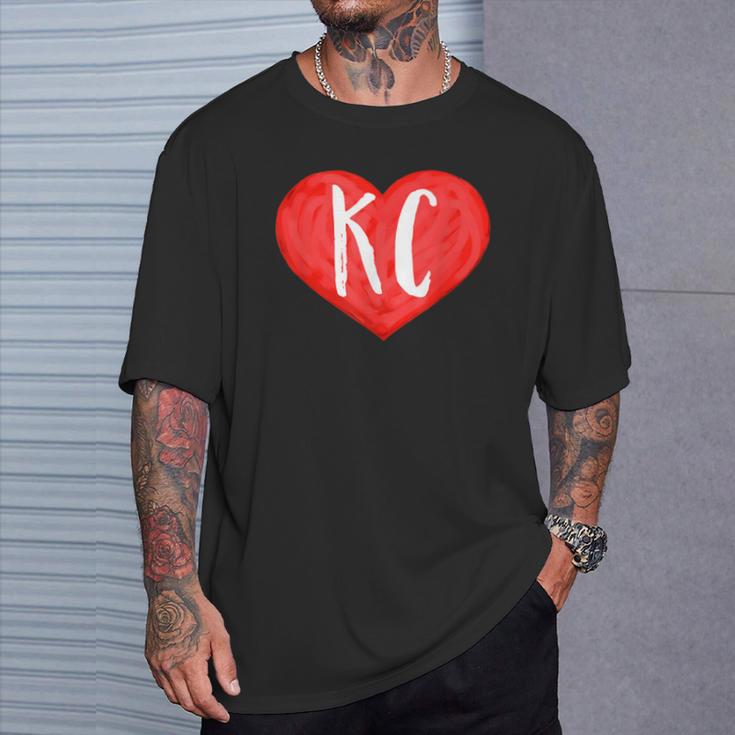 Cute Kansas City Red Heart T-Shirt Gifts for Him