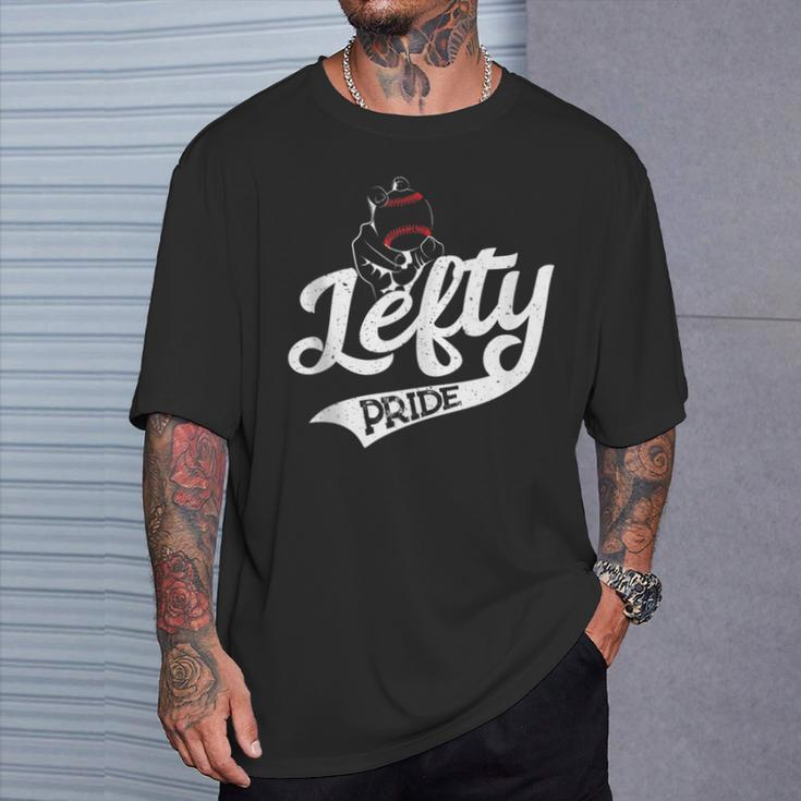 Cute Lefty Pride Baseball Softball Left Handed Pitcher T-Shirt Gifts for Him