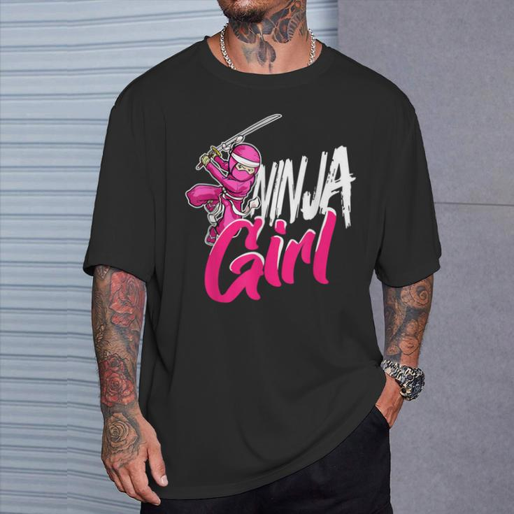 Cute Ninja Fighter Costume Ninja Girl T-Shirt Gifts for Him