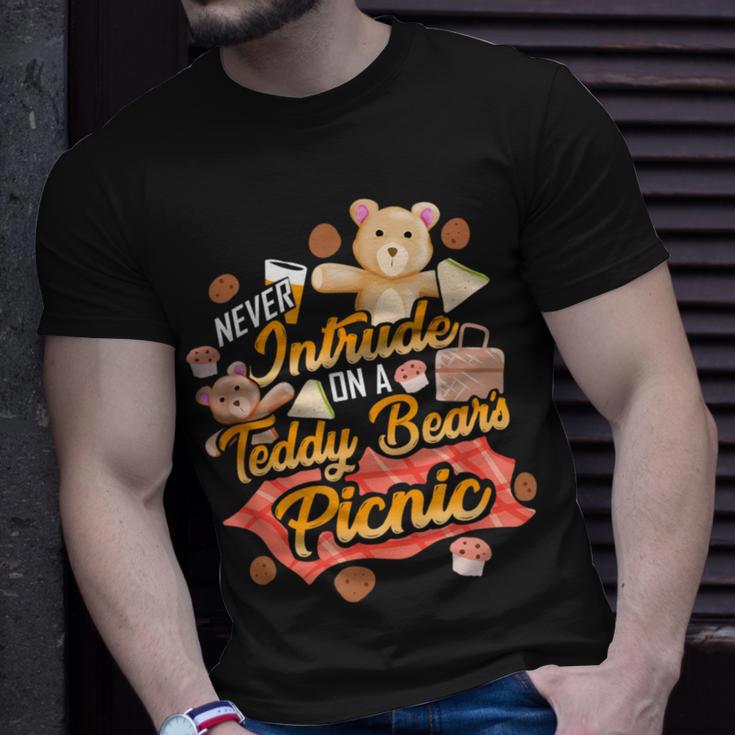 Cute Teddy Bear Never Intrude On A Picnic Toy Cartoon T-Shirt Gifts for Him