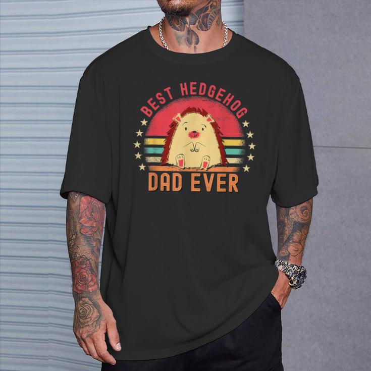 Cute Vintage Best Hedgehog Dad Ever Animals Lover T-Shirt Gifts for Him