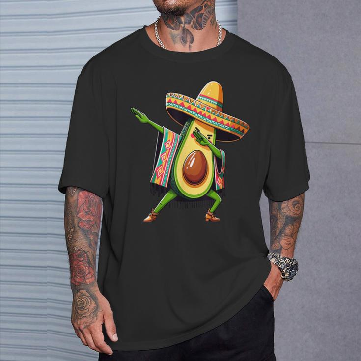 Dabbing Avocado Mexican Poncho Cinco De Mayo T-Shirt Gifts for Him