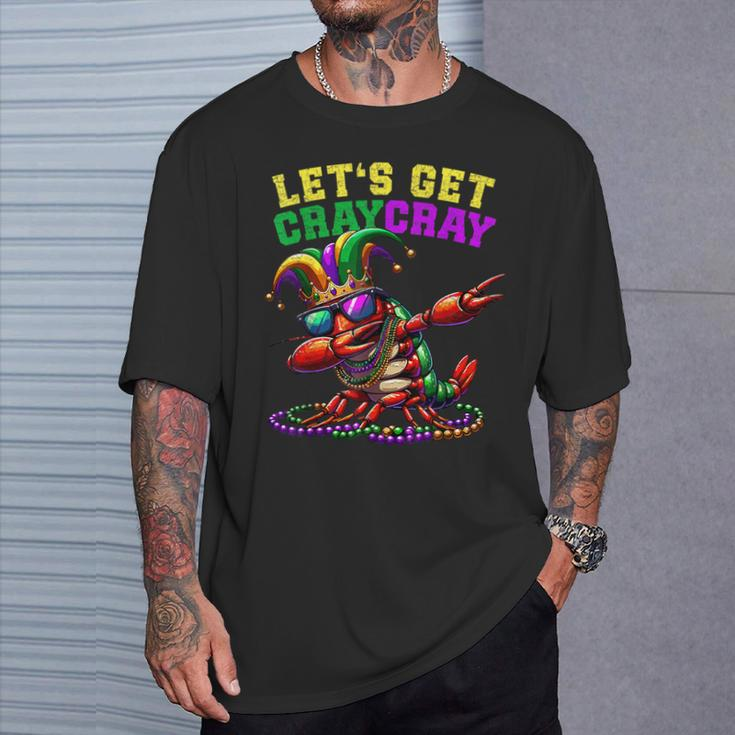 Dabbing Crawfish Costume Mardi Gras Lets Get Cray Cray T-Shirt Gifts for Him