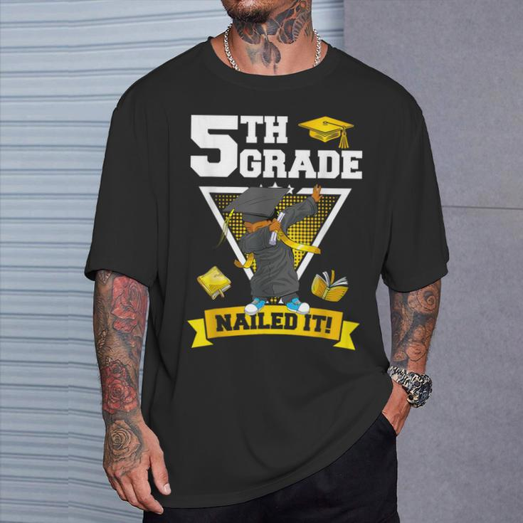 Dabbing Graduation Boy 5Th Grade Nailed It Class Of 2024 T-Shirt Gifts for Him