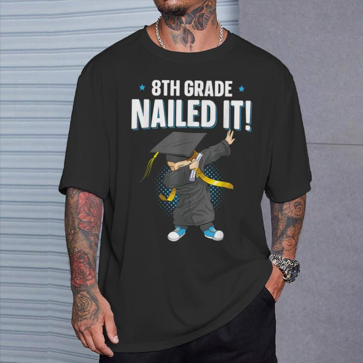 Dabbing Graduation Boy 8Th Grade Nailed It Class Of 2023 T-Shirt Gifts for Him