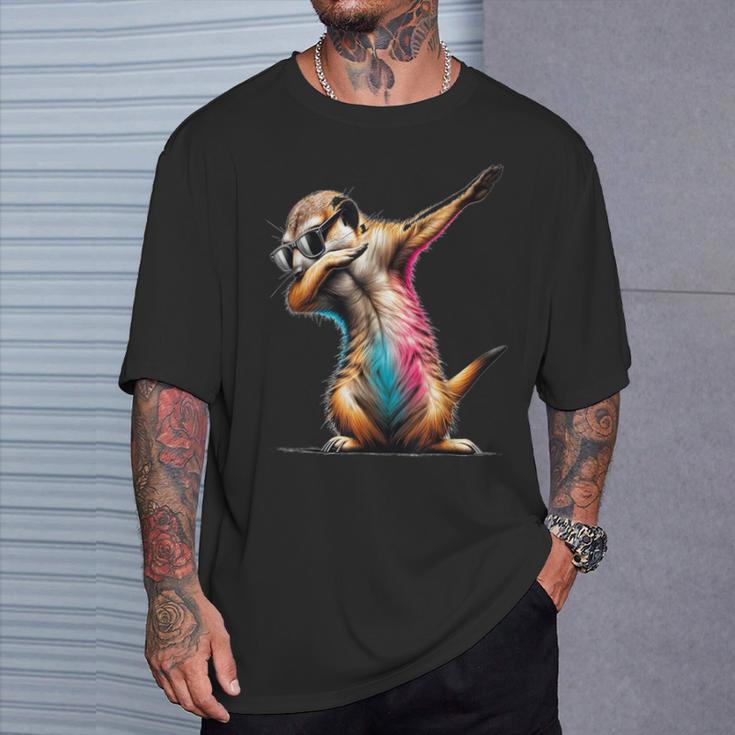 Dabbing Meerkat Dancing Dab Surikate T-Shirt Geschenke für Ihn