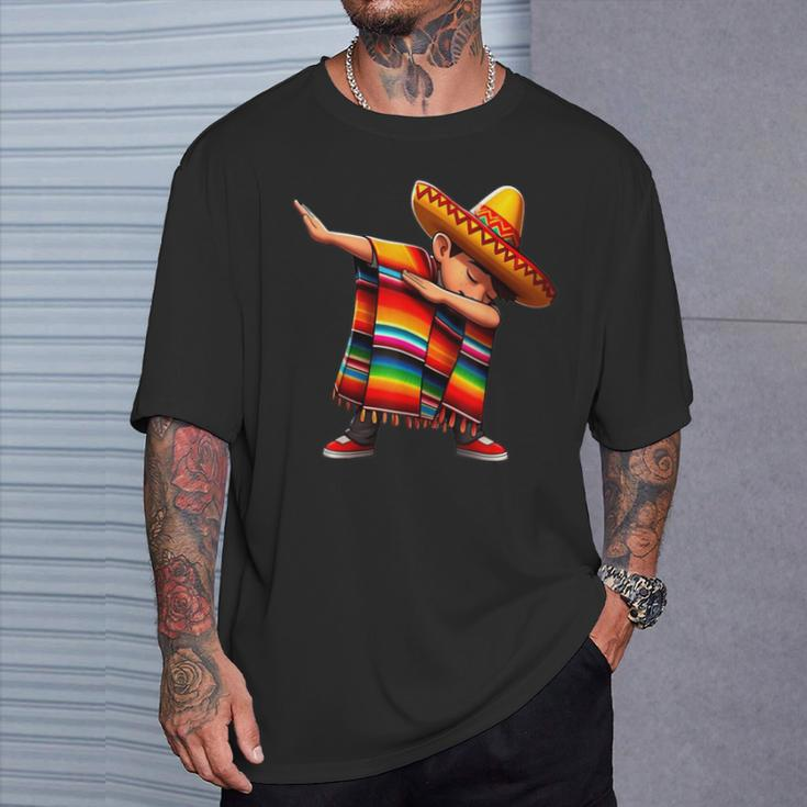Dabbing Mexican Poncho Cinco De Mayo Boys Sombrero Dab T-Shirt Gifts for Him