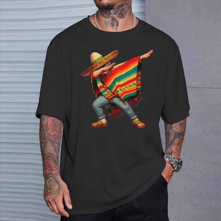Dabbing Mexican Poncho Cinco De Mayo Boys Toddlers T-Shirt Gifts for Him
