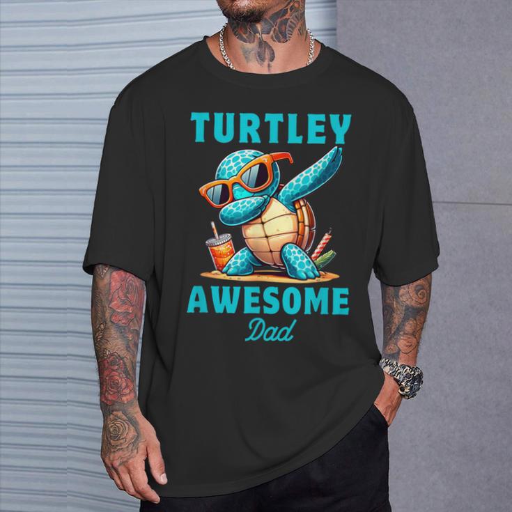 Dabbing Schildkröte Ozean Tierliebhaber Papaatertag T-Shirt Geschenke für Ihn