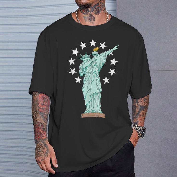 Dabbing Statue Of Liberty-Vintage Betsy Ross American Flag T-Shirt Gifts for Him