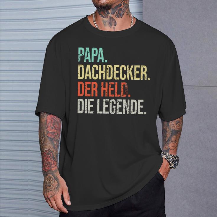 Dachdecker Papa Legendeaterintage Spruch T-Shirt Geschenke für Ihn