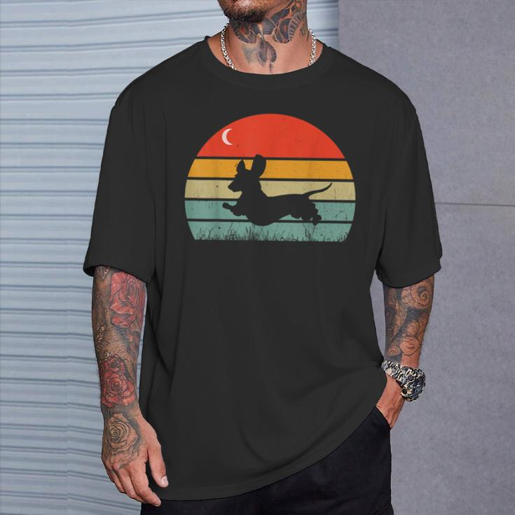 Dachshund Wiener Dog Sunset Retro Vintage Dog Lovers T-Shirt Gifts for Him