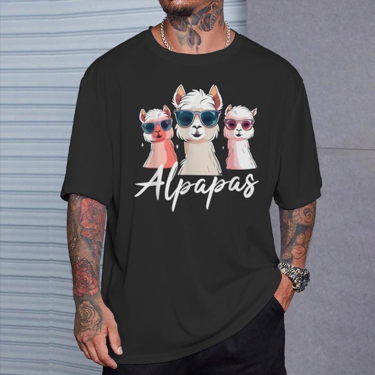 Dad Alpaka Lama Fan Liebhaber Papaatertag Geschenk Alpapa T-Shirt Geschenke für Ihn