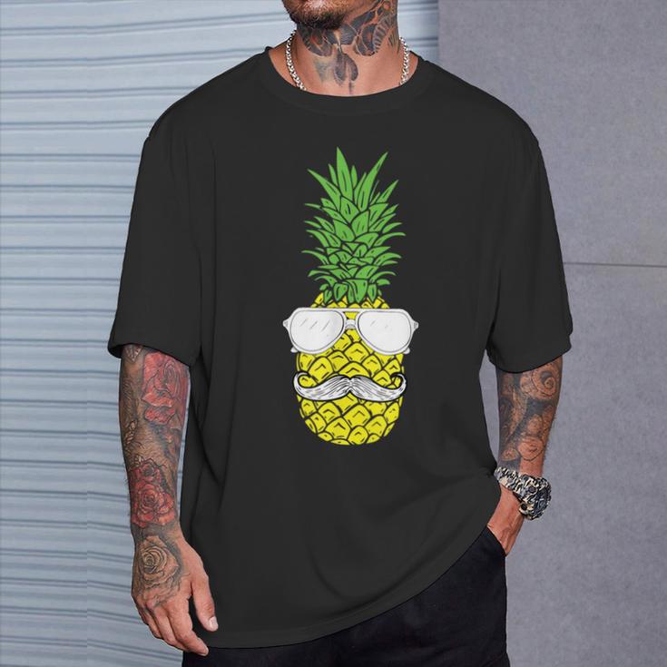 Dad Pineapple Fathers Day Hawaiian Tropical Summer Aloha T-Shirt Gifts for Him