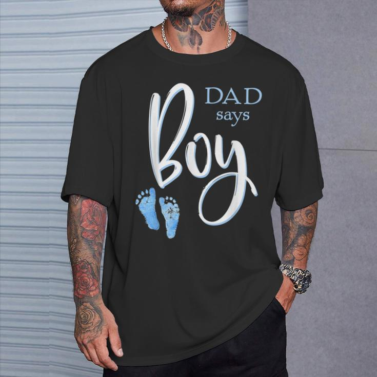 Dad Says Boy Baby Shower Gender Reveal Guess T-Shirt Gifts for Him