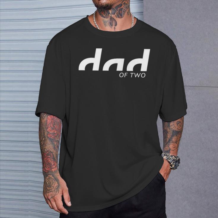 Dad Of Two Papaon Zwei Kinder S T-Shirt Geschenke für Ihn