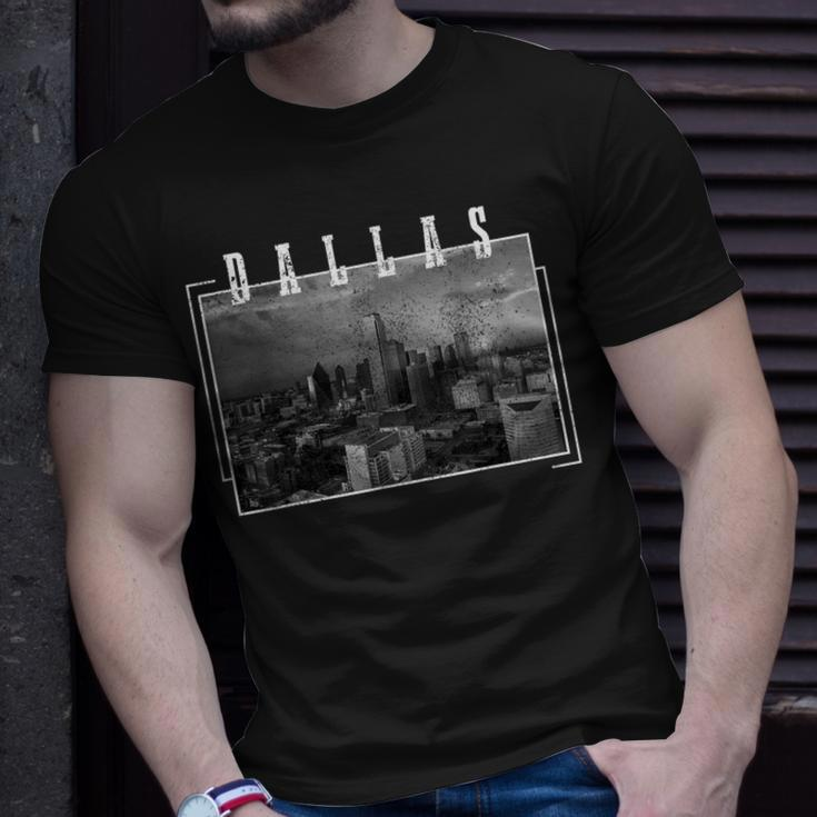 Dallas Skyline Texas Pride Vintage Black & White Photograph T-Shirt Gifts for Him